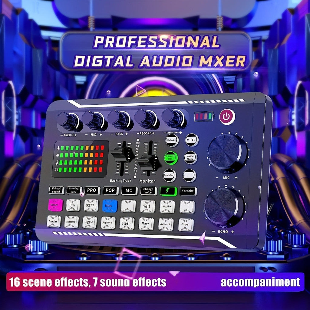 LED hangkeverő pult – multi-effekt audio vezérlés hangerővel, basszussal, track módokkal