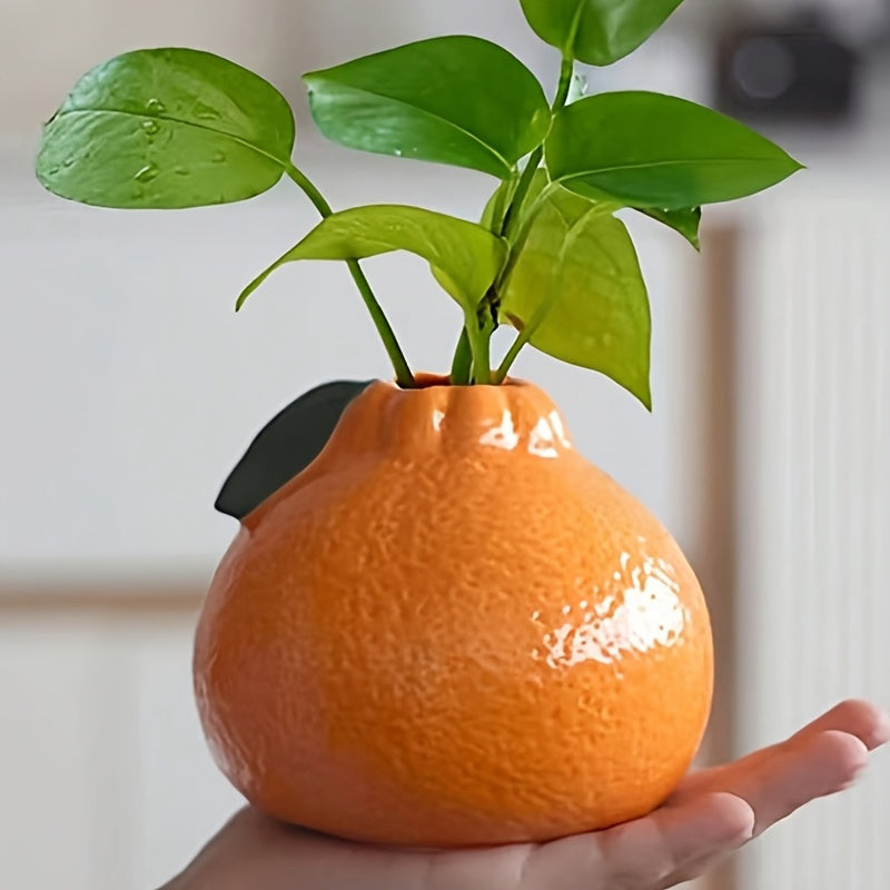 Stílusos narancssárga citrusforma váza
