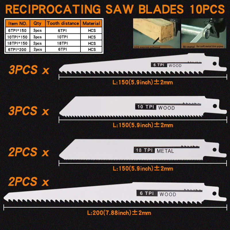 1 készlet 10 db Bi-Metal univerzális fűrésztörlő