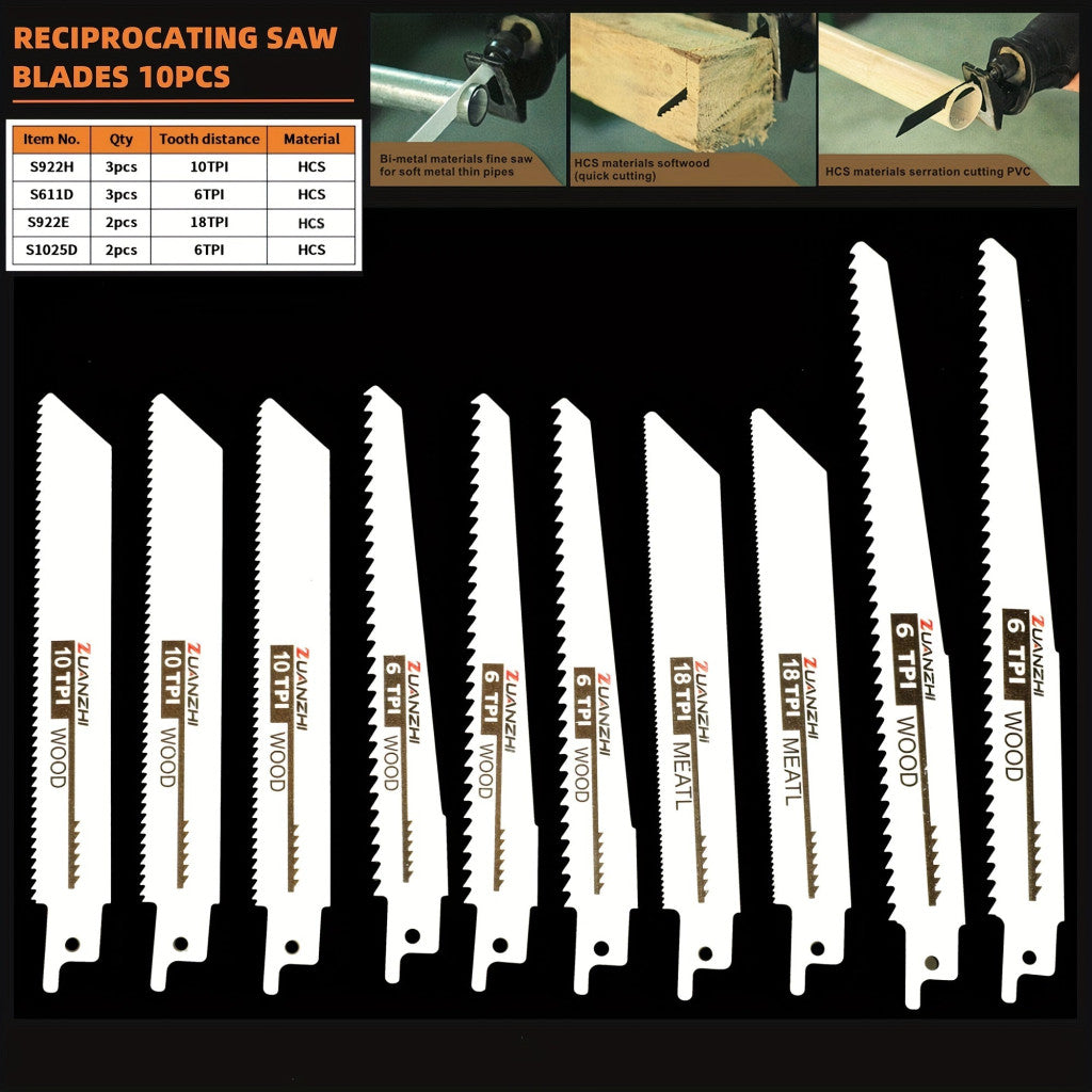 1 készlet 10 db Bi-Metal univerzális fűrésztörlő