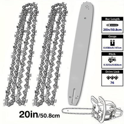 50.8cm-es láncfűrész vezető rúd és lánc készlet