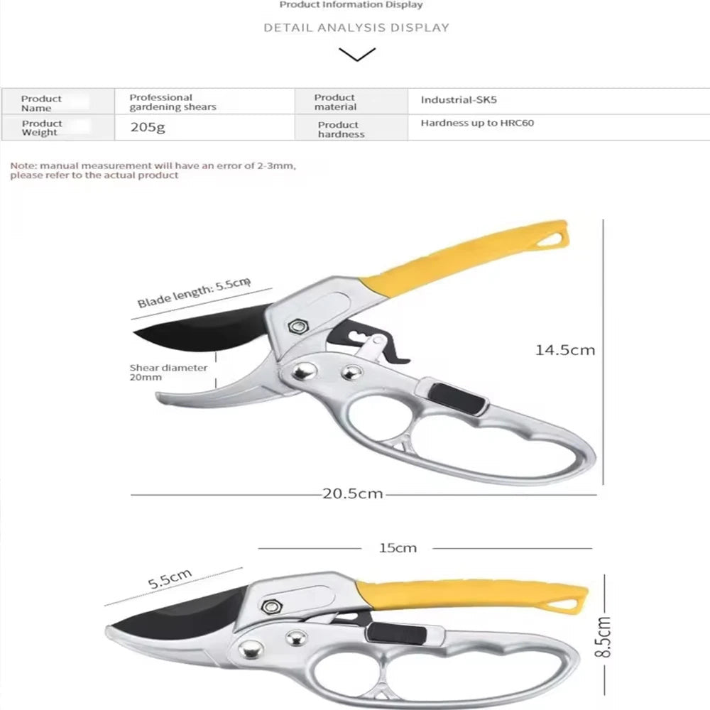 Ergonomikus metszőolló – Titán bevonatú ötvözött acél