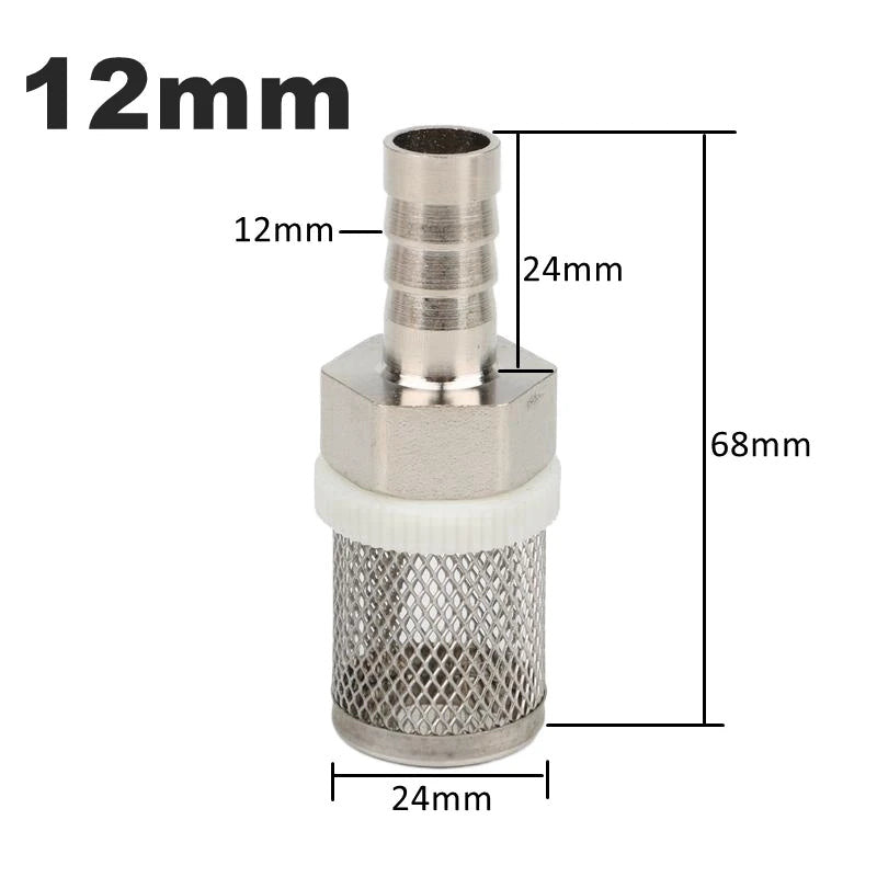 8–20 mm tömlőszűrő – Rozsdamentes acél hálós szűrő, öntözéshez, autómosáshoz, akváriumhoz, vízszivattyú szűréshez.