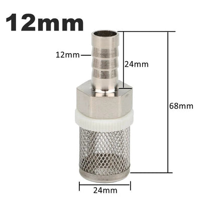 8–20 mm tömlőszűrő – Rozsdamentes acél hálós szűrő, öntözéshez, autómosáshoz, akváriumhoz, vízszivattyú szűréshez.
