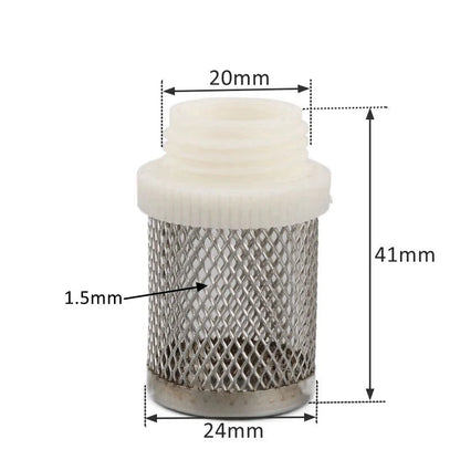 8–20 mm tömlőszűrő – Rozsdamentes acél hálós szűrő, öntözéshez, autómosáshoz, akváriumhoz, vízszivattyú szűréshez.
