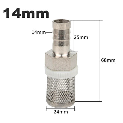 8–20 mm tömlőszűrő – Rozsdamentes acél hálós szűrő, öntözéshez, autómosáshoz, akváriumhoz, vízszivattyú szűréshez.