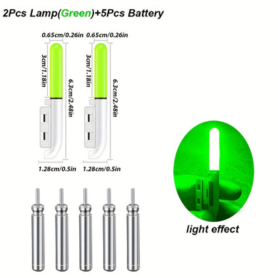 1 készlet (2 lámpa) Elektronikus LED fénykibocsátó éjszakai horgászathoz
