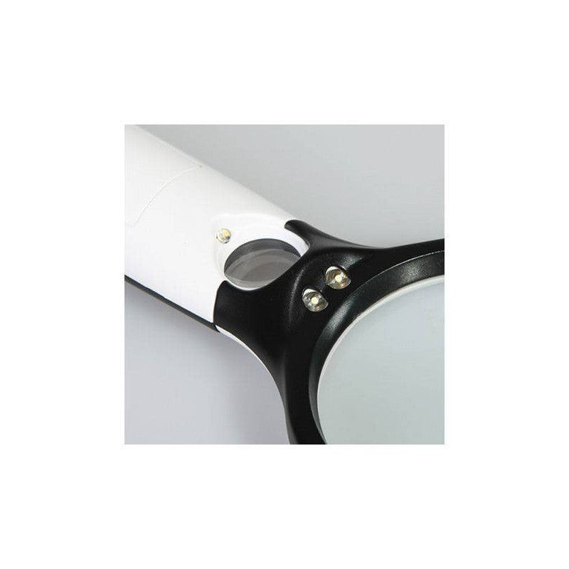 Olvasólámpa LED világítással és 45x nagyítással, 3x 75mm lencsével