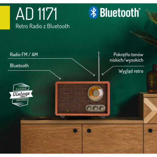 Adler Bluetooth retro rádió