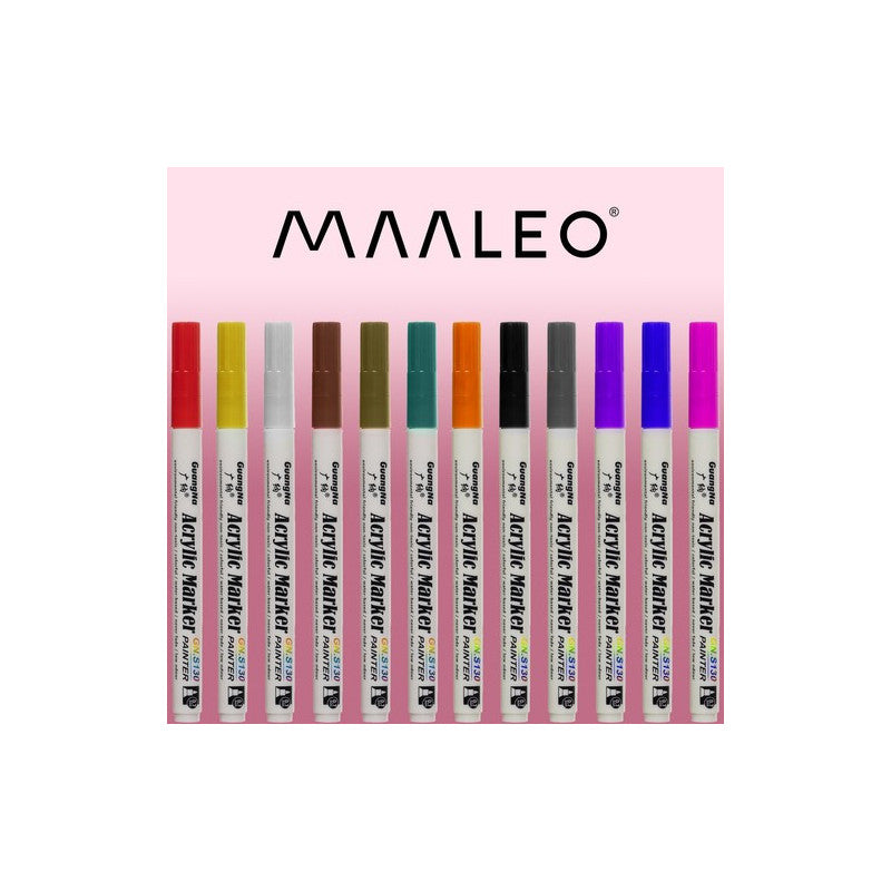 Akril festékező tollak - 12 darabos készlet Maaleo 21648