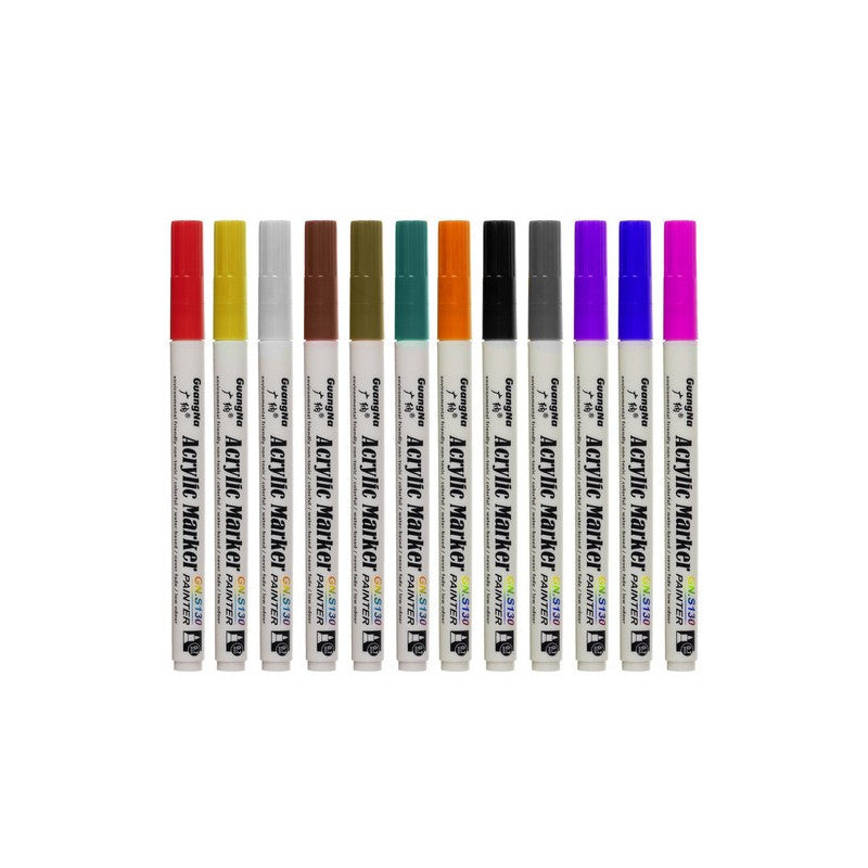 Akril festékező tollak - 12 darabos készlet Maaleo 21648