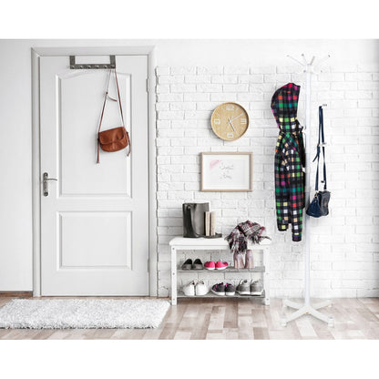Álló ruhafogas, fehér színben, modern design, könnyen összeszerelhető, praktikus tárolás