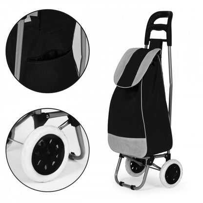 Bevásárlókocsi, 25 literes táska, kerekekkel, fém vázzal, gumi kerekek, ModernHome