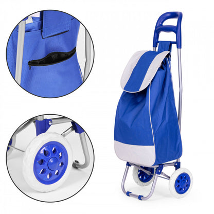 Bevásárlókocsi, 25 literes táska, kerekekkel, fém vázzal, gumi kerekek, ModernHome