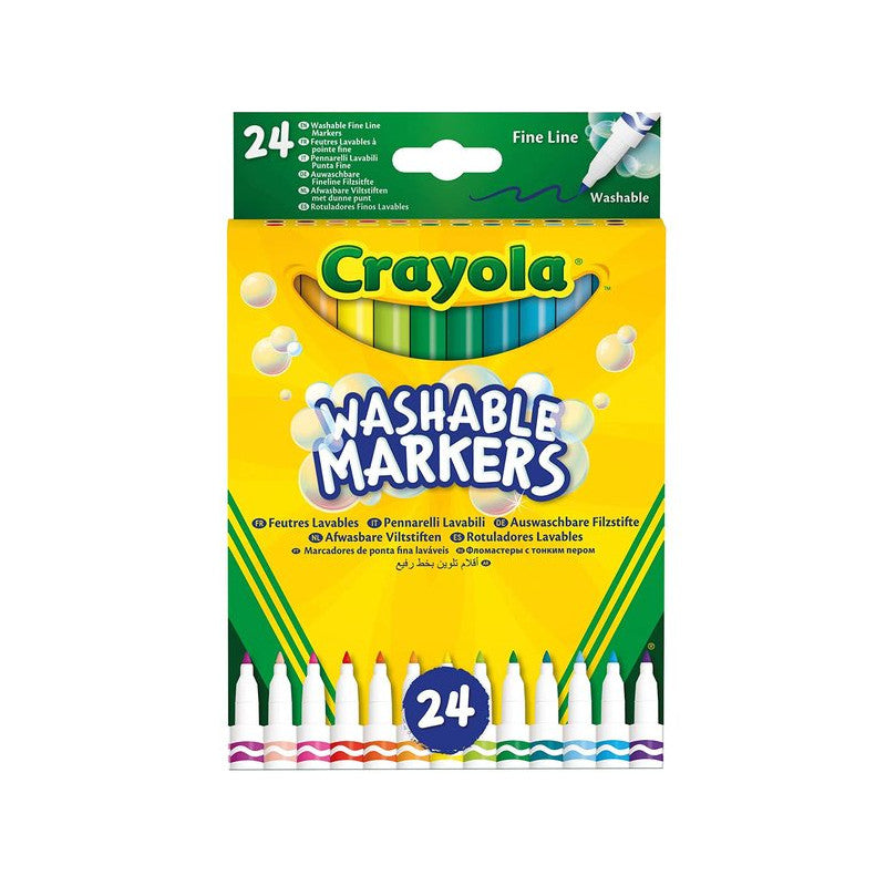 Crayola: lemosható, vékony hegyű filctoll készlet - 24 db-os