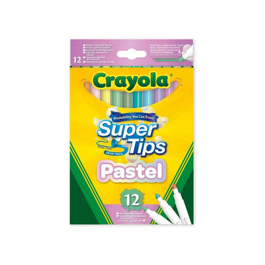 Crayola: Super Tips pasztell filctoll szett - 12 darabos