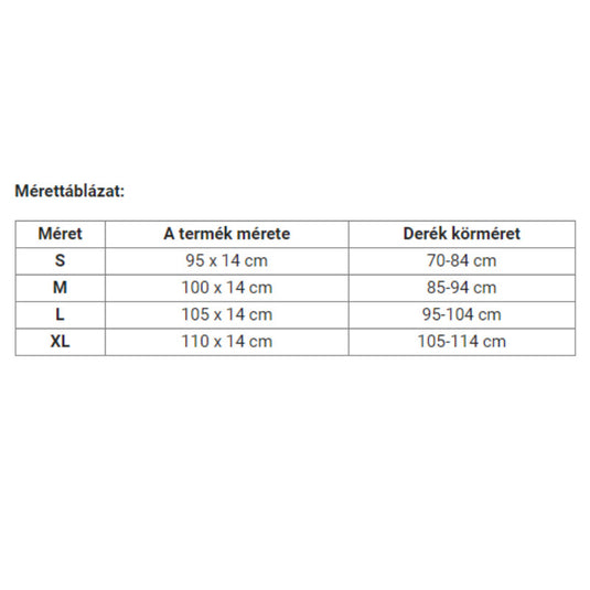 Elasztikus derékszorító öv mágnessel és turmalinnal