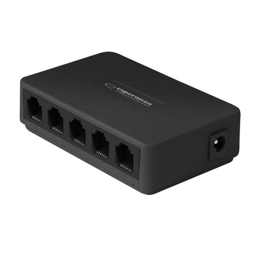 Esperanza Ethernet Switch - 5 Port, 10/100 Mbps, Flux Control - ENS101