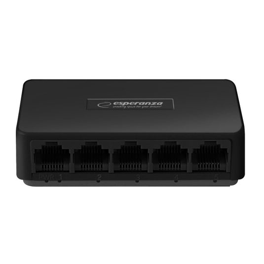 Esperanza Ethernet Switch - 5 Port, 10/100 Mbps, Flux Control - ENS101