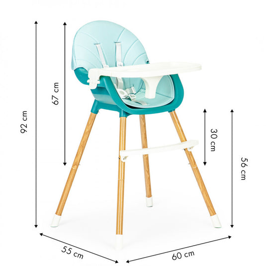 Etetőszék 2in1 ECOTOYS - kényelmes, praktikus, környezetbarát