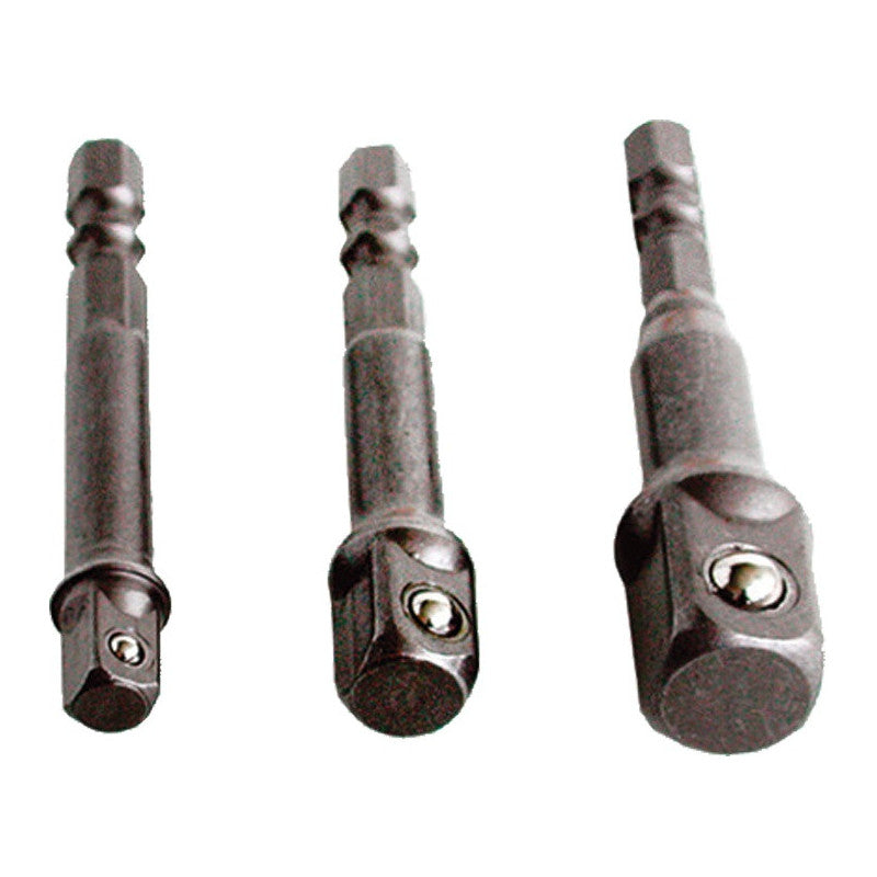 EXTOL CRAFT dugókulcs adapter készlet 3db-os; 1/4" - 3/8" - 1/2", befogás: 1/4" hatszög