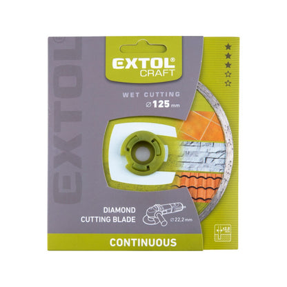 EXTOL CRAFT gyémántvágó csempevágáshoz (sima), vizes vágásra; 125×2,2×22,2mm, max.12.200 ford/perc