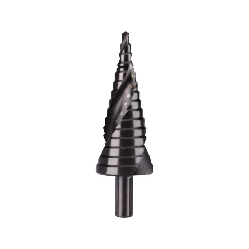 EXTOL CRAFT lépcsős fémfúró klt. 3db; (4-12mm/1mm lépcsők,4-20mm/2mm,4-32mm/2mm) befogás:10mm, max.4mm vastag anyagokhoz, spirállal