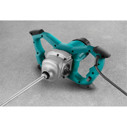 EXTOL INDUSTRIAL elektromos festék- és habarcskeverő gép (mixer) 1800W, M14 menet, lágy indítás, ford I=180-400/min, II=300-700/min