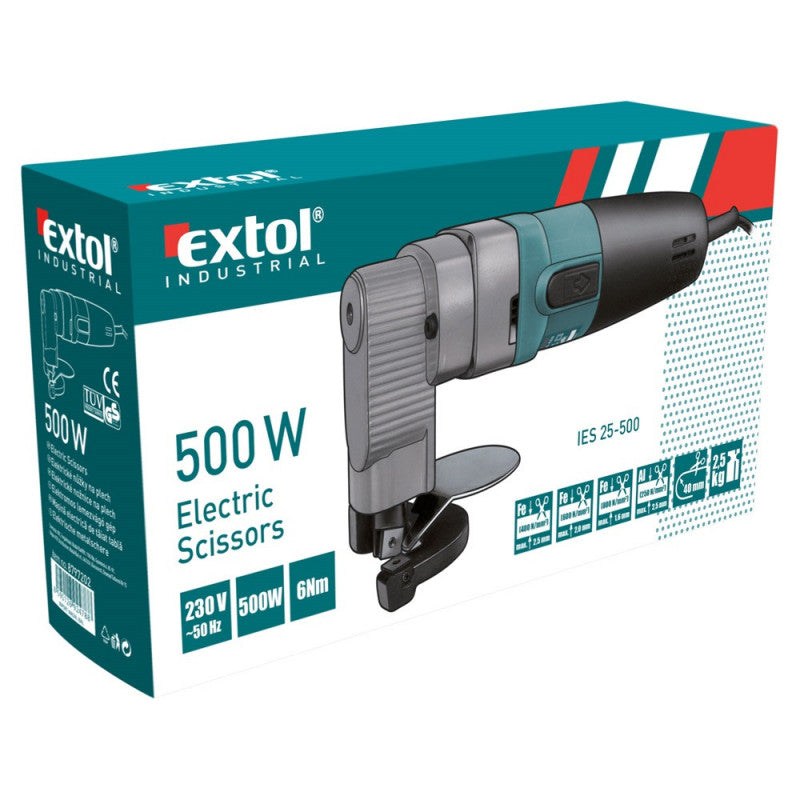 EXTOL INDUSTRIAL lemezvágó gép, 500W, 6Nm, 2,5kg