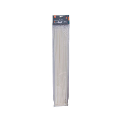 EXTOL PREMIUM kábelkötegelő 7,6×540mm 50db, fehér nylon; UV-, sav- és lúgálló