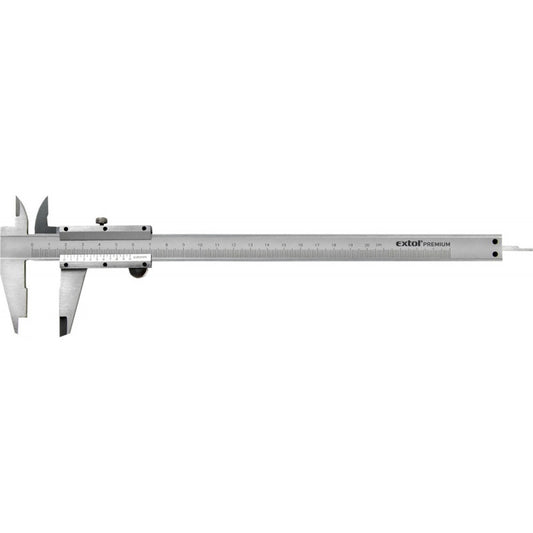 EXTOL PREMIUM tolómérő INOX (mélységmérővel) ; 0,05×200mm