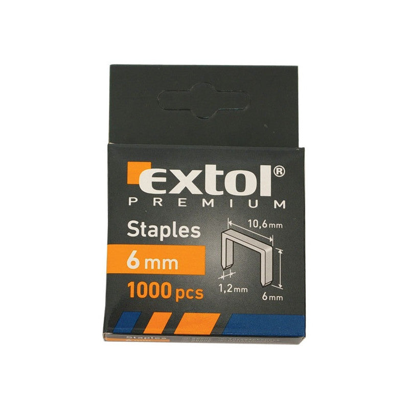 EXTOL PREMIUM tűzőgépkapocs profi (10,6×0,52×1,2mm) ; 6mm, 1000db