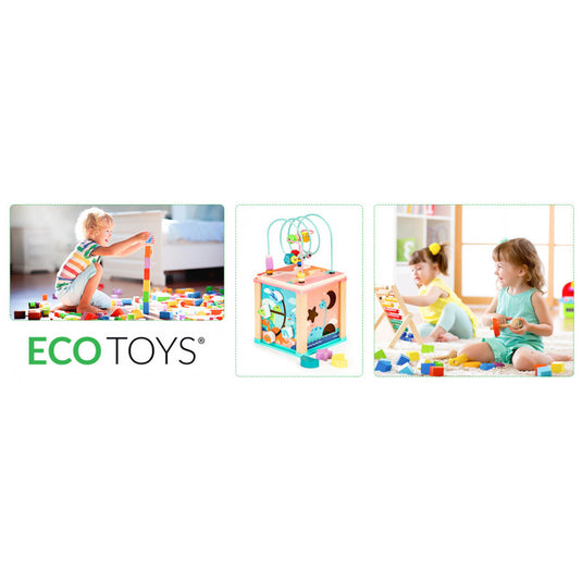 Fa oktató kocka, ECOTOYS mula szortírozó