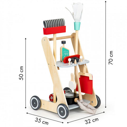 Fa takarító készlet, xxl bevásárlókocsi, porszívó ECOTOYS