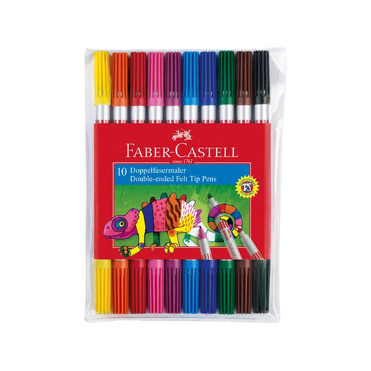 Faber-Castell: Kétvégű, kimosható, 10 db-os filctoll készlet