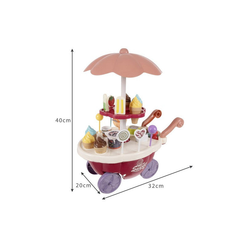 Fagylaltos kocsi 22733, gyerek játék, fagylaltárus játék, mobil játékstand, játékkocsi, szórakoztató játék, színes kocsi