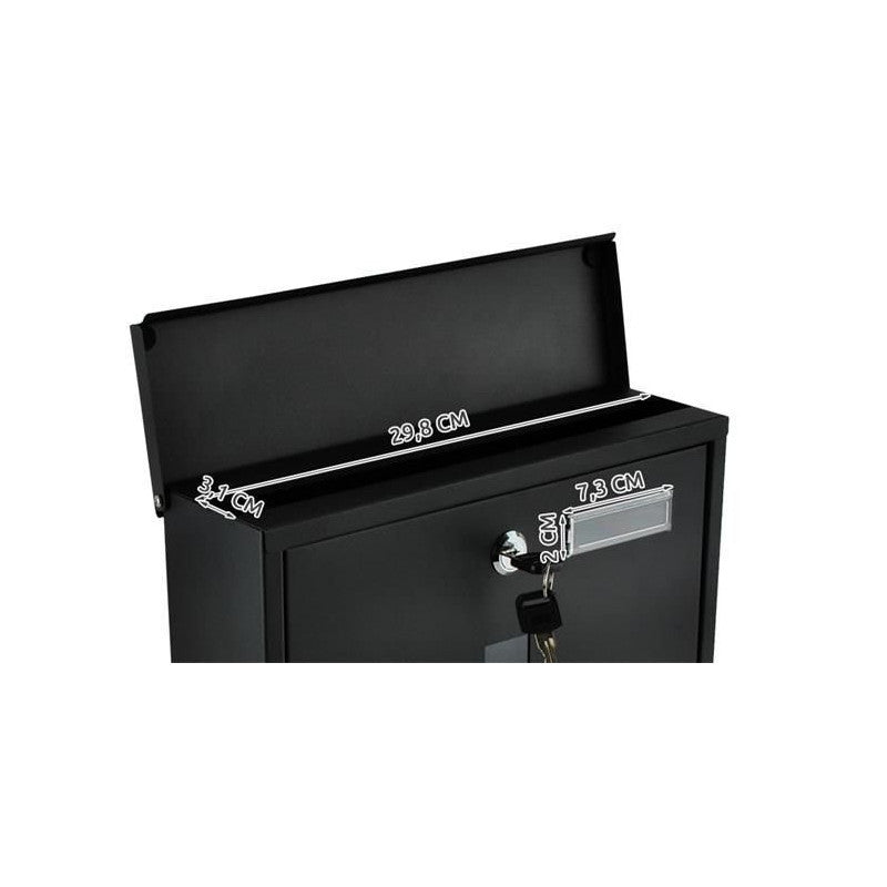 Fekete levéldoboz - postafiók, levélgyűjtő, kültéri, falra szerelhető, postai küldemények, levelek, postaláda, levelezés