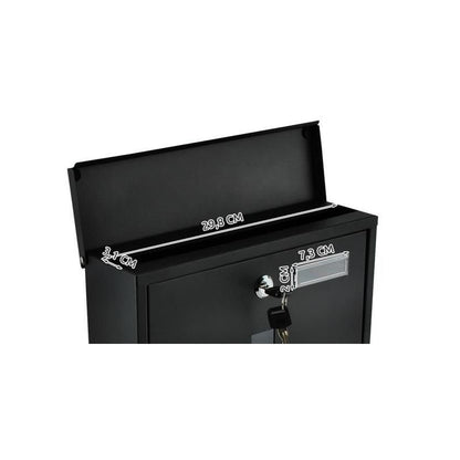 Fekete levéldoboz - postafiók, levélgyűjtő, kültéri, falra szerelhető, postai küldemények, levelek, postaláda, levelezés