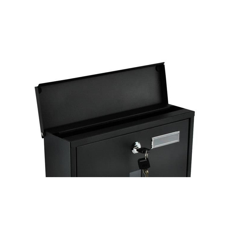 Fekete levéldoboz - postafiók, levélgyűjtő, kültéri, falra szerelhető, postai küldemények, levelek, postaláda, levelezés