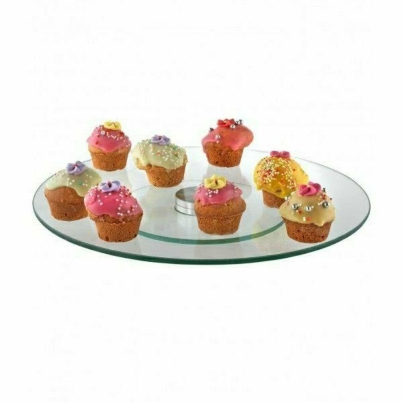 Forgatható üveg tortatál, kínáló 34 cm