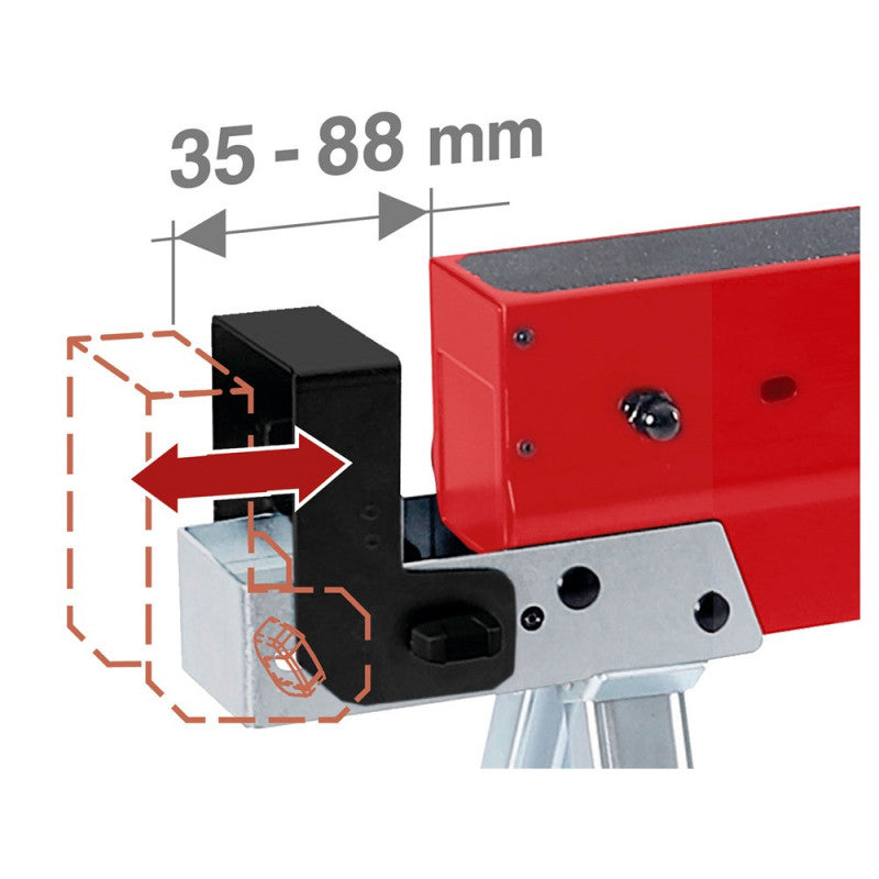 FORTUM asztalosbak/fűrészbak állítható, összecsukható; 615 - 820 mm, max. terhelés: 590 kg, saját tömeg: 13 kg