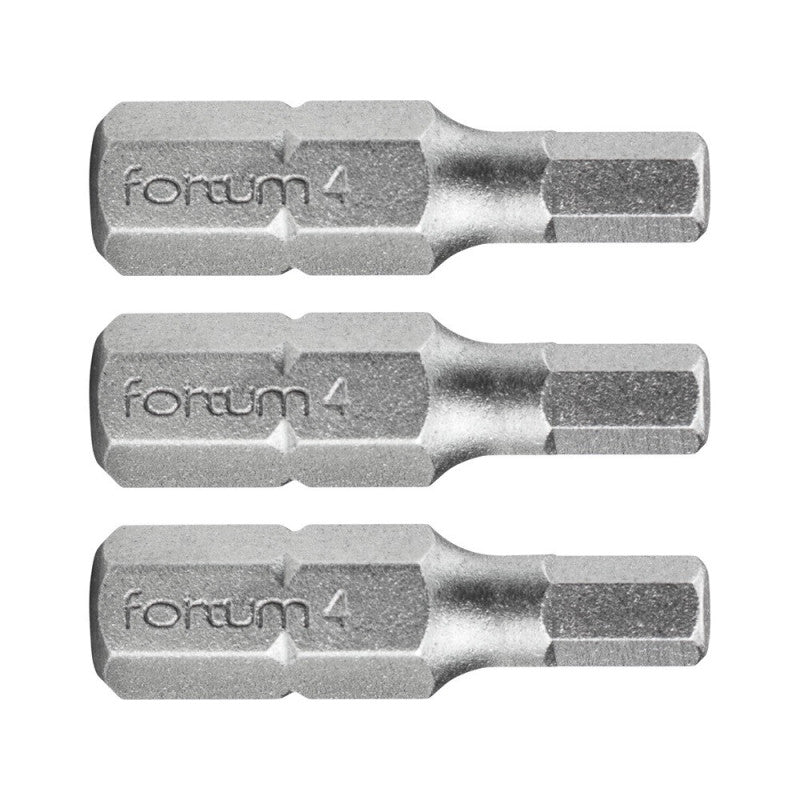 FORTUM behajtóhegy HEX, 3 db, S2 acél; H 6×25mm, bliszteren