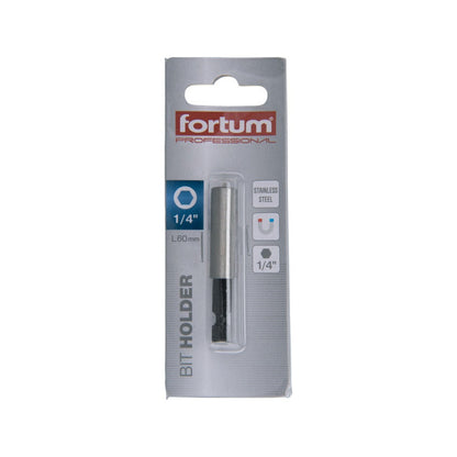 FORTUM bittartó szár, 1/4", 60mm; rozsdamentes acél, mágneses, bliszteren