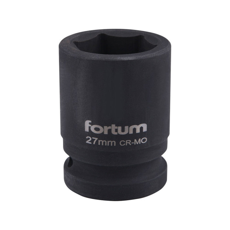 FORTUM gépi (impakt) dugófej 3/4", 27mm, L 52 mm, feketített, FORTUM