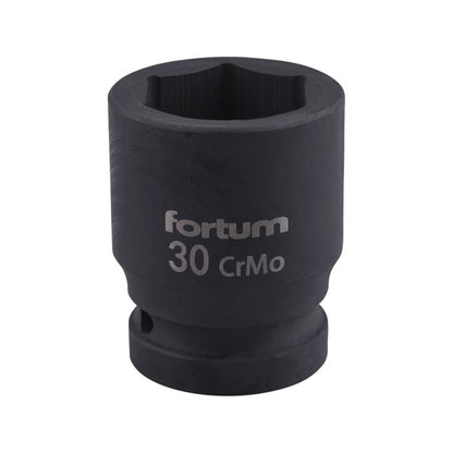 FORTUM gépi (impakt) dugófej 3/4", 30mm, L 54 mm, feketített, FORTUM