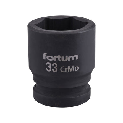 FORTUM gépi (impakt) dugófej 3/4", 33mm, L 57 mm, feketített, FORTUM