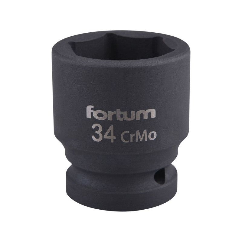 FORTUM gépi (impakt) dugófej 3/4", 34mm, L 57 mm, feketített, FORTUM