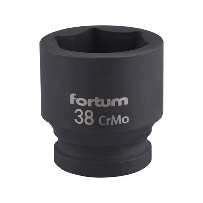 FORTUM gépi (impakt) dugófej 3/4", 38mm, L 57 mm, feketített, FORTUM