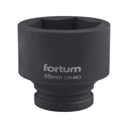 FORTUM gépi (impakt) dugófej 3/4", 55mm, L 70 mm, feketített, FORTUM