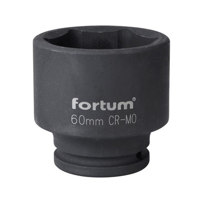 FORTUM gépi (impakt) dugófej 3/4", 60mm, L 70 mm, feketített, FORTUM